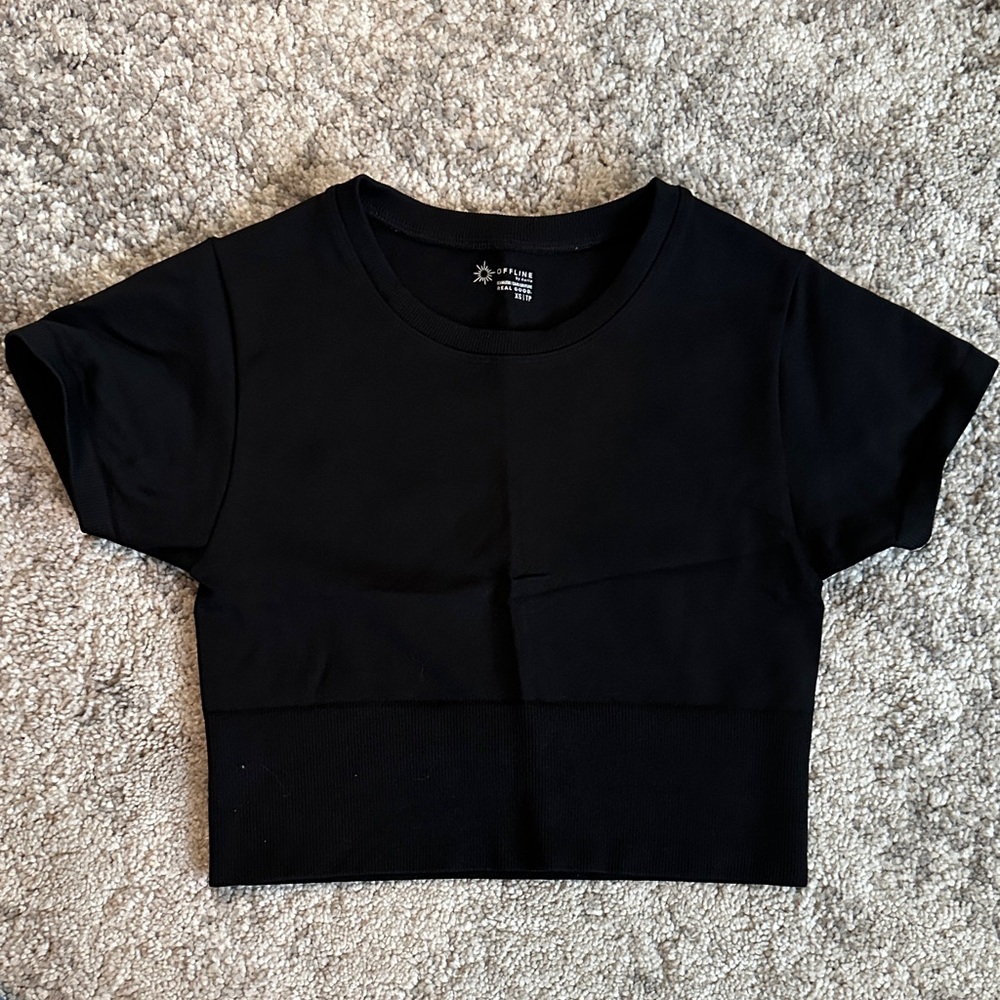 Aerie Black Crop Top